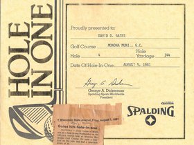 1981 Aug. 5, Dad hole-in-one, Monona GC.jpg